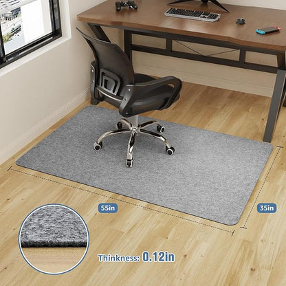 Placoot Office Chair Mat for Hardwood Floor, 55"x35" Computer Chair Mat, Desk Chair Mat, Large Anti-Slip Floor Protector for Home Office