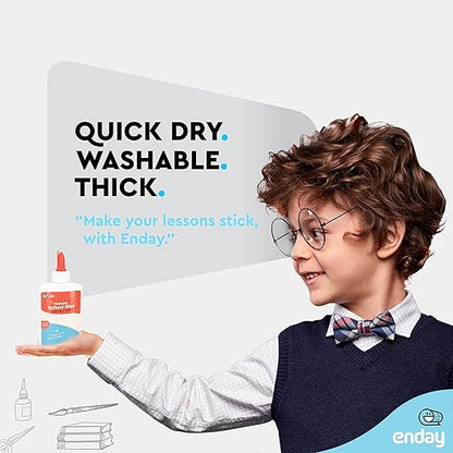 Liquid Glue (24 Pack) - 4 oz Washable School Glue, White Glue Bottles, Glue Bulk, Non-Toxic Liquid Glue for Kids - Glue for Slime, Arts and Craft Glue - by Enday