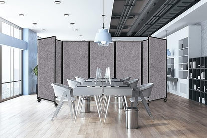 Versare Room Divider 360 Portable Wall Partition | Folding Panels | Large Freestanding Divider | Locking Wheels | Temporary Room Separator