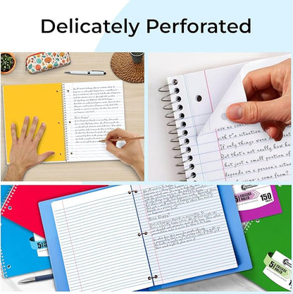 Rosmonde 720 Packs (Pallet) 5 Subject Notebooks, Spiral Notebook Bulk, College Ruled,Pallet of Notebooks,150 Sheets (300 pages), 8 x 10-1/2", Bulk Spiral Notebooks for School & Office,4-7 Days Transit