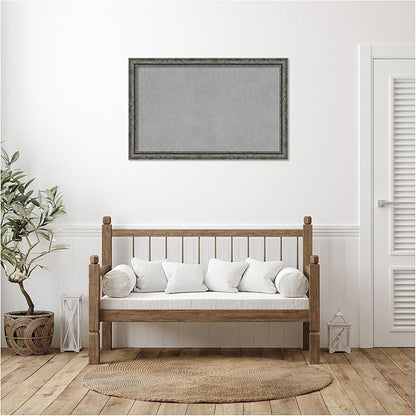 Amanti Art Black Framed Magnetic Board 28x44 Large Vision Board for use with Magnets, 100% Metal Sheet to Display Items as Office Decor or for Home Organization in mudroom, Kitchen or Kids Room