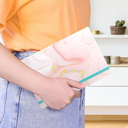 Lined Journal Notebook, Pink Marble Hardcover, Medium 5.7 x 8.4 in, 160 Pages Thick Paper, Cute Aesthetic A5 College Ruled Notebook for Journaling Writing Work Office School Women Girls