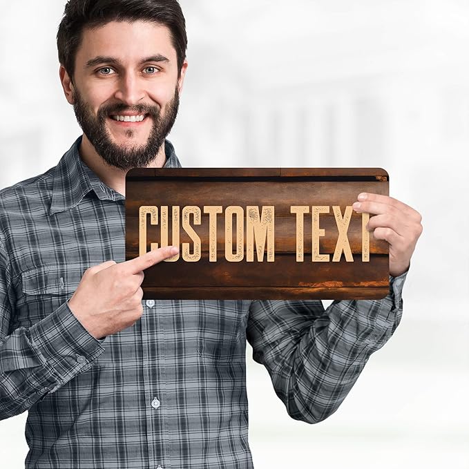 Custom Sign, Custom Street Sign, 11 Font Colors, 13 Font Styles, 4 Hole Options, 22 Sizes, 6x12 Inches, Rust Free DiBound, Fade Resistant, Made in USA by My Sign Center (Vintage Wood)