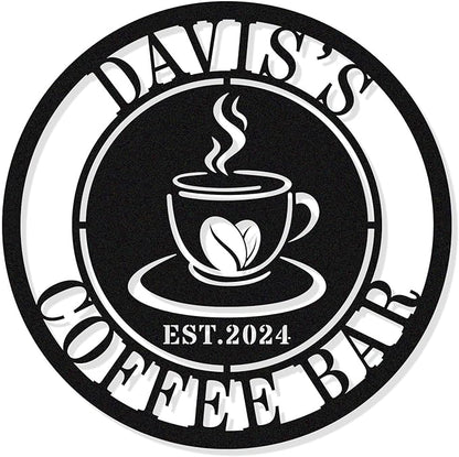 Personalized Coffee Bar Metal Sign, Custom Metal Coffee Sign, Coffee Metal Wall Art, customize coffee decor for coffee bar,coffee bar sign,Personalized Signs for Home,coffee wall decor