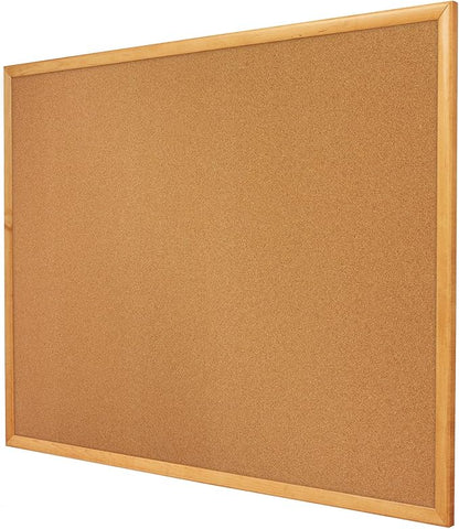 Quartet Cork Board, Bulletin Board, 4' x 6' Corkboard, Oak Finish Frame (307)
