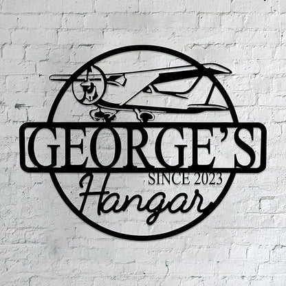 Personalized Metal Airplane Wall Art, Airplane Name Sign, Customized Pilot Name Sign, Airplane Hangar Sign Decor, Aviation Home Office Decor, Large Outdoor Decor, Pilot Gifts, Aircraft Lovers Gift