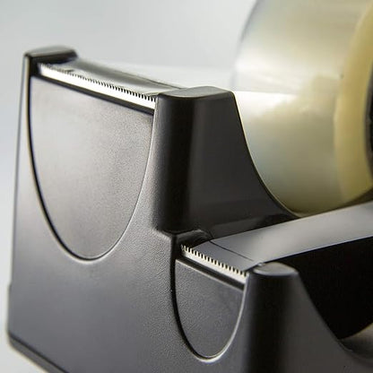 Officemate Heavy Duty Weighted 2-in-1 Tape Dispenser, Recycled,Black (96660)