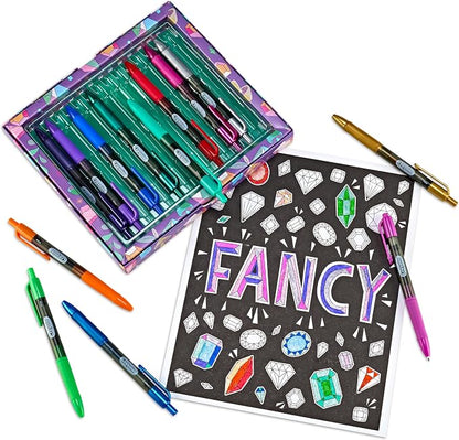 Crayola Gel Ink Pen Marker Set, 14 Matte & Glitter Pens, Gel Pens for Coloring, Fine Point, Gift for Kids & Teens, Ages 4+