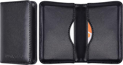 Wisdompro Business Card Holder, 2-Sided PU Leather Folio Name Card Holder Wallet Case with Magnetic Shut for Men and Women, Ultra Slim and Thin