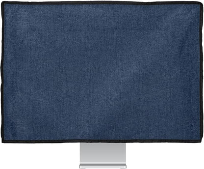 kwmobile Dust Cover for 20-22" Monitor - Linen Monitor Display Protector - Protect Your Computer Screen - Blue Grey