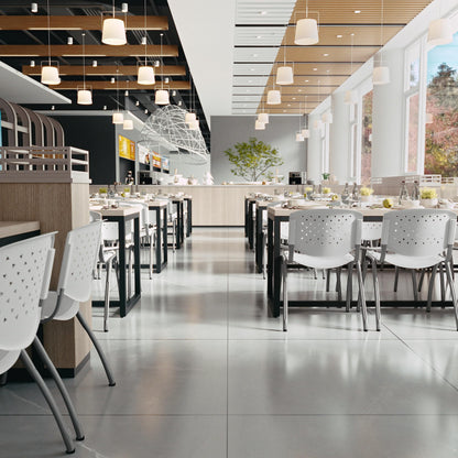 5 Pack 880 lb. Capacity White Plastic Stack Chair | Comfortable Seating with Durable Design