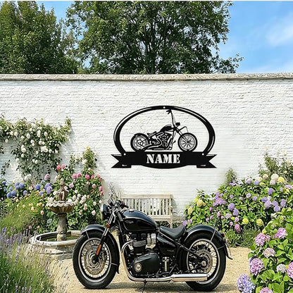 Custom Motorcycle Metal Sign Personalized Biker Name Signs Custom Garage Motorbikes Wall Art Motorcycle Sign Men Room Decor Gifts for Men Husband Rider