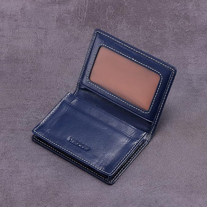 Leather Business Card Case Holder for Men & Women, Italian Calfskin