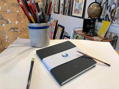 Square-Shaped Sketchbook, 8.3 x 8.3 inches, Lays Flat Flexible Sketch Book for Artists, Ideal for Ink, Water Color, Pen, Pencils, 160 Tear Resistant Pages, Size: Square Medium, Leda Art Supply