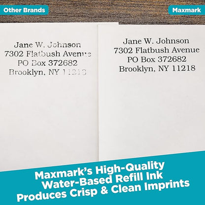 MaxMark Premium Refill Ink with Control Tip Bottle for Self-Inking Stamps, Green Color - 2 oz.