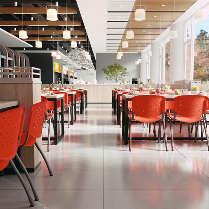 5 Pack 880 lb. Capacity Orange Plastic Stack Chair | Comfortable Seating with Durable Design