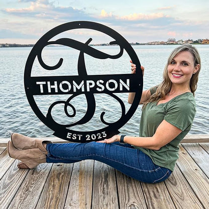 RealSteel Farmhouse Decor, Custom Metal Signs, Last Name Sign, House Warming Gifts New Home, Personalized Wedding Gift, Family Name Art, Outdoor Gardens