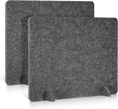 AMUSIGHT 2 Pack Acoustic Desk Dividers - 24" x 20" Freestanding Privacy Panels Set with Noise - Reducing Design Cubicle Sound Proof, Ideal for Office, Classroom, and Home (Dark Gray)