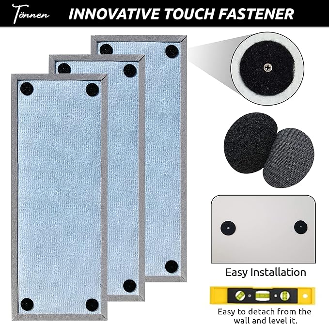 Tönnen Sublime Acoustic Panel | Professional Sound Absorbing Panel | Decorative Soundproof Panel | Acoustic Wall Panel (38x15x2 in - 1 piece - Gray)