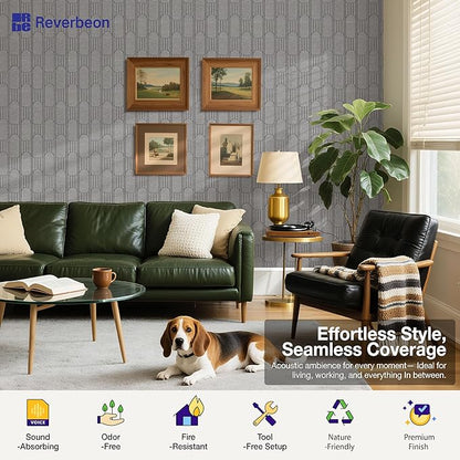 Reverbeon 6 PCS Acoustic Panels, 23.6x23.6 Inch Sound Absorbing Panels, Decorative Acoustic Wall Panels for Recording and Home Studio, Office with Double-Sided Adhesive Tape
