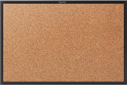 Quartet Cork Board, Bulletin Board, 4' x 3' Corkboard, Black Frame (2304B)