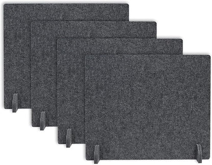 Planche Acoustic Freestanding Desk Divider - Noise Reducing Desk Privacy Panel - Library & Office Furniture Partition - Workstations Shield Barrier - Instant Wall Desk 20" H x 24" W (4 Pack, Shadow)