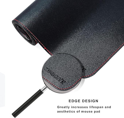 ZORESYN Extra Wide Office Desk Pad 74.8"x27.6", Waterproof PU Leather Desk Mat with Non-Slip Base, Large Writing Surface & Mouse Pad for Home Office, Black