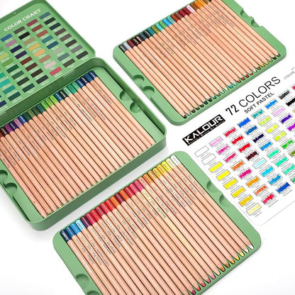 KALOUR Pro Pastel Chalk Colored Pencils,Set of 72 Colors,Color Charcoal Pencils for Drawing Sketching Coloring Shading,Art Supplies for Adults Artists