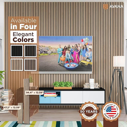 Avana Acoustic Wood Wall Panels – 94.4 X 12.6 Inch White Oak Acoustic Panels 4 PCs – Wall Panels For Interior Wall Decor For Homes, Offices, Studios – Sturdy And Durable Wood Panels For Wall