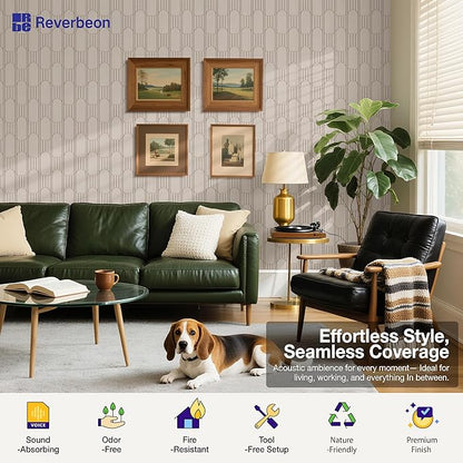 Reverbeon 6 PCS Acoustic Panels, 23.6x23.6 Inch Sound Absorbing Panels, Decorative Acoustic Wall Panels for Recording and Home Studio, Office with Double-Sided Adhesive Tape