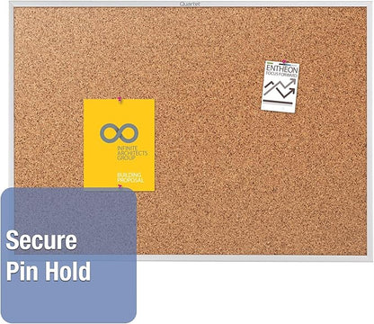 Quartet Standard Aluminum Frame Cork Bulletin Board, 60” x 36” (2305)