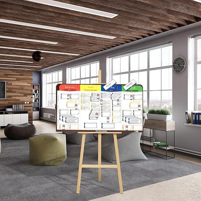 pmxboard Full Magnetic Agile Board Kit. Kanban Board, Scrum Board, Dry Erase Project Management Toolset. Includes Scrum Cards and kanban Cards Set. Project Planning Board for Agile Project Management