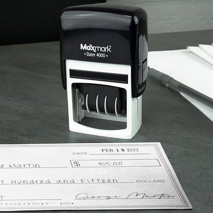 MaxMark Dater 4000 Self Inking Date Stamp - Green