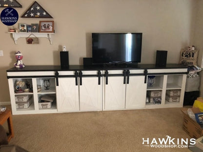 Made in USA, Made to Order, Sliding Barn Door TV Consoles