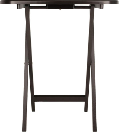 Cade Set of 2 Foldable Snack Tables, Oversized, for Living Room, 25", No Assembly, Coffee
