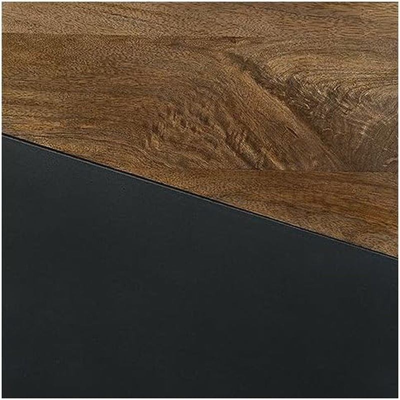 Eclectic Accent End Table, Brown & Gunmetal