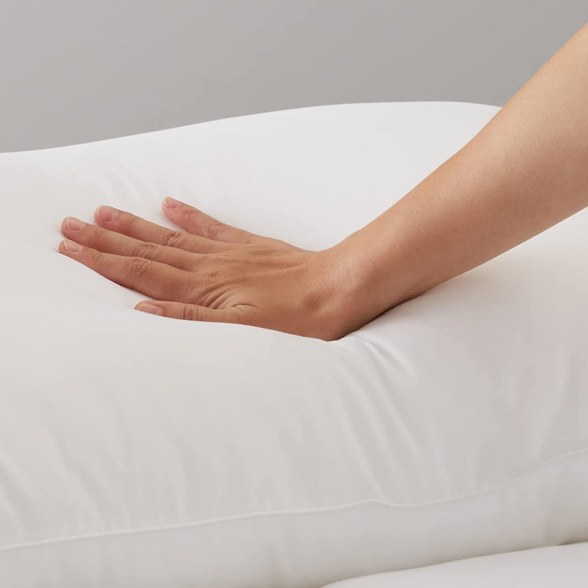 down Alternative Bed Pillows and Pillow Protector Case 2-Piece Set, Medium Density, Standard - Pack of 2, White, 26"L X 20"W