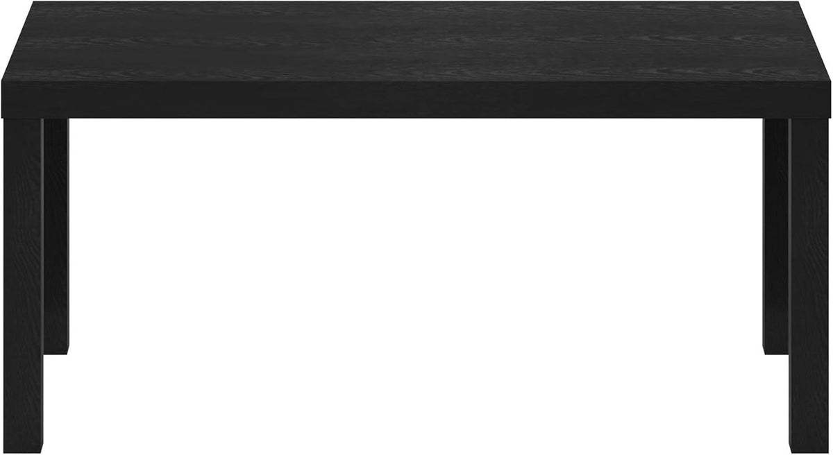 CLASSIC Coffee Table, Modern Rectangle Coffee Table with Triple Thick Tabletop, Side Table for Living Room, Home Office, Black