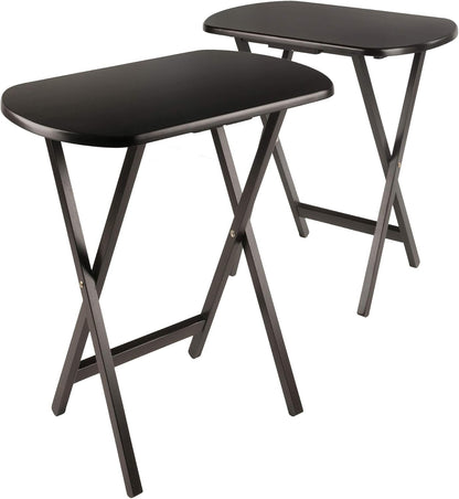 Cade Set of 2 Foldable Snack Tables, Oversized, for Living Room, 25", No Assembly, Coffee