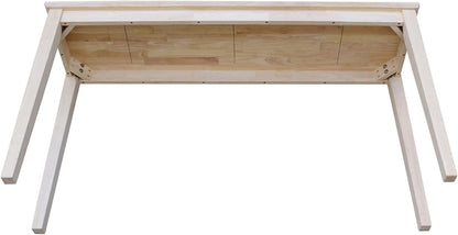 International Concepts Shaker Console Table, 60-Inch Long, Solid Parawood, Unfinished