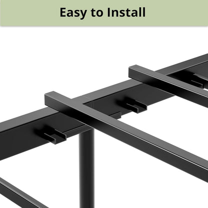 King Bed Frame, Tall Industrial Headboard 51.2 ", Platform Bed Frame with Strong Metal Support, Solid and Stable, Noise Free, No Box Spring Needed, Easy Assembly, Charcoal Grey