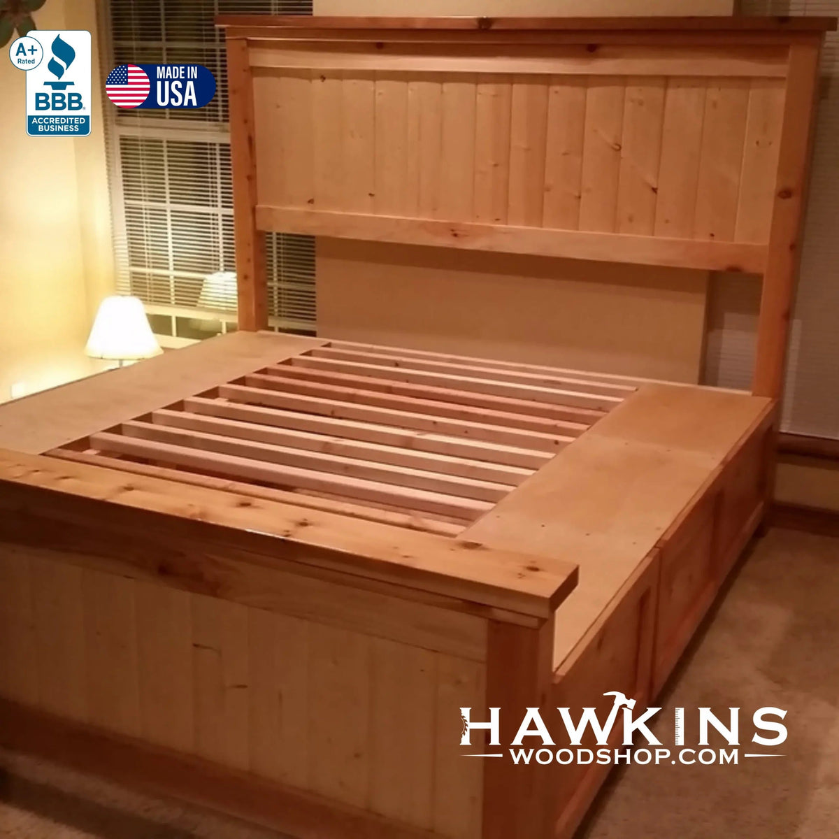 Made in USA, Made to Order, Solid Wood Storage Beds