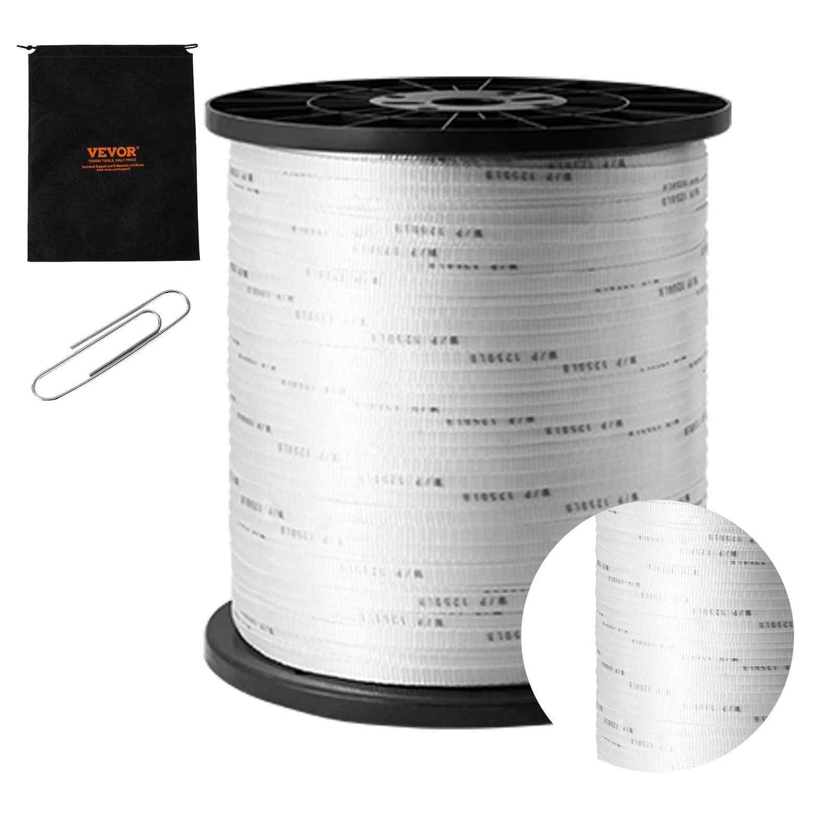 Durable Polyester Pull Cord, Width 0.5" & Length 5249ft, Max Load 1250 lbf, Perfect for Organizing Cables, Packaging, Garden Work & Electrical Jobs