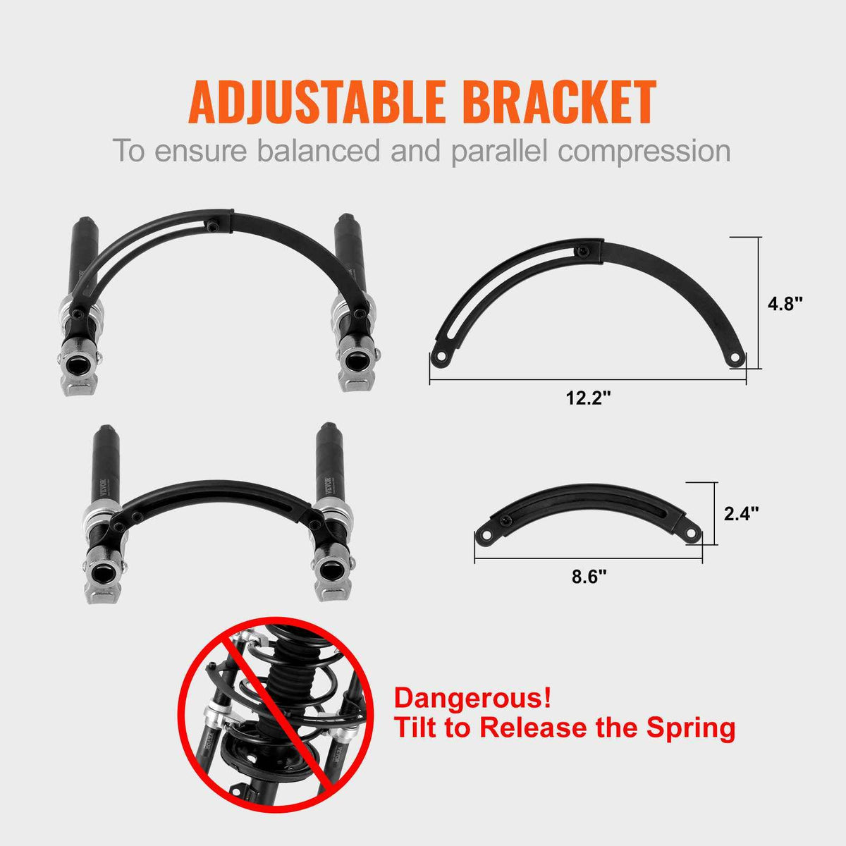 Coil Spring Compressor Tool, 2 pcs Heavy Duty Macpherson Strut Spring Compressor Set, 2646 lbs Strut Spring Compressor with Safety Bracket and Carrying Case, for Car Truck ATV UTV